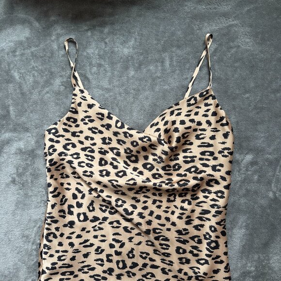 Bardot Women's Leopard Print Slip Dress Full Lining - Picture 3 of 5